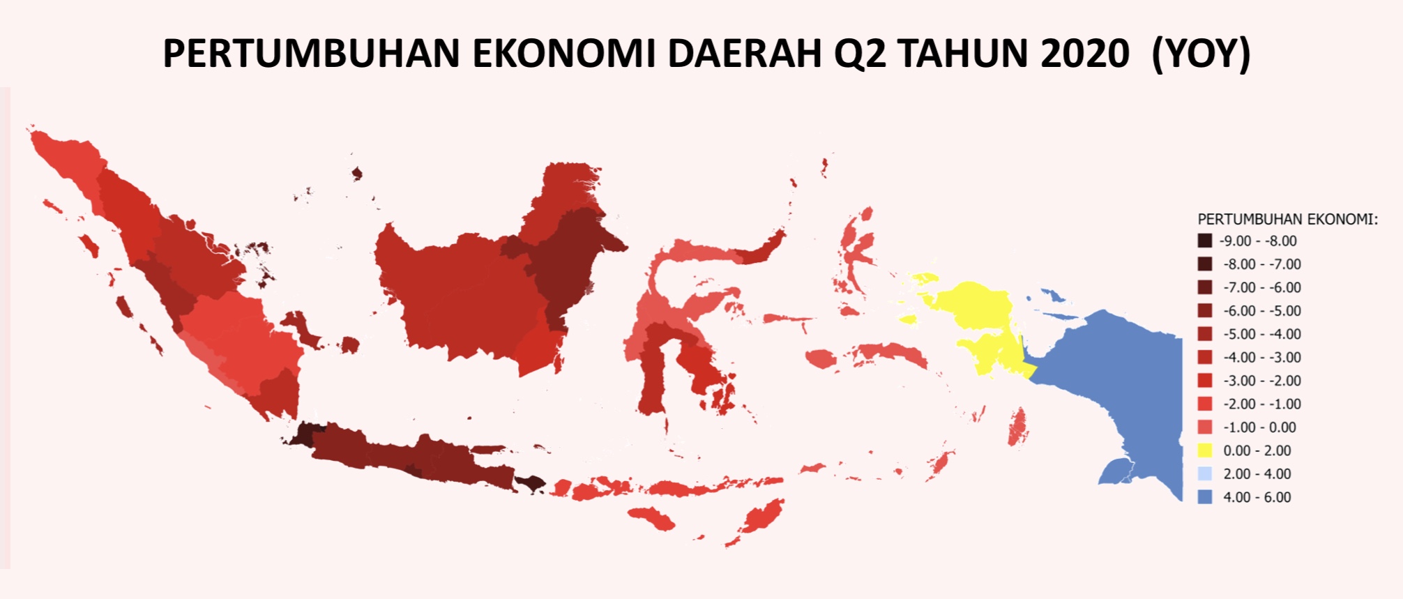 Peta Pertumbuhan Ekonomi Q2 2020 Provinsi di Indonesia